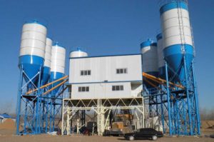 The production capacity of HZS180 stationary concrete batching plant