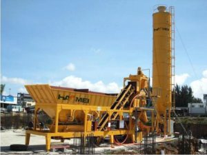 What are the types of concrete mixing plants?