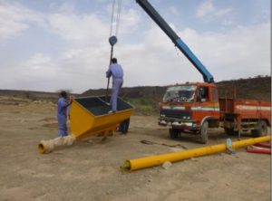 The work step of concrete batching plant